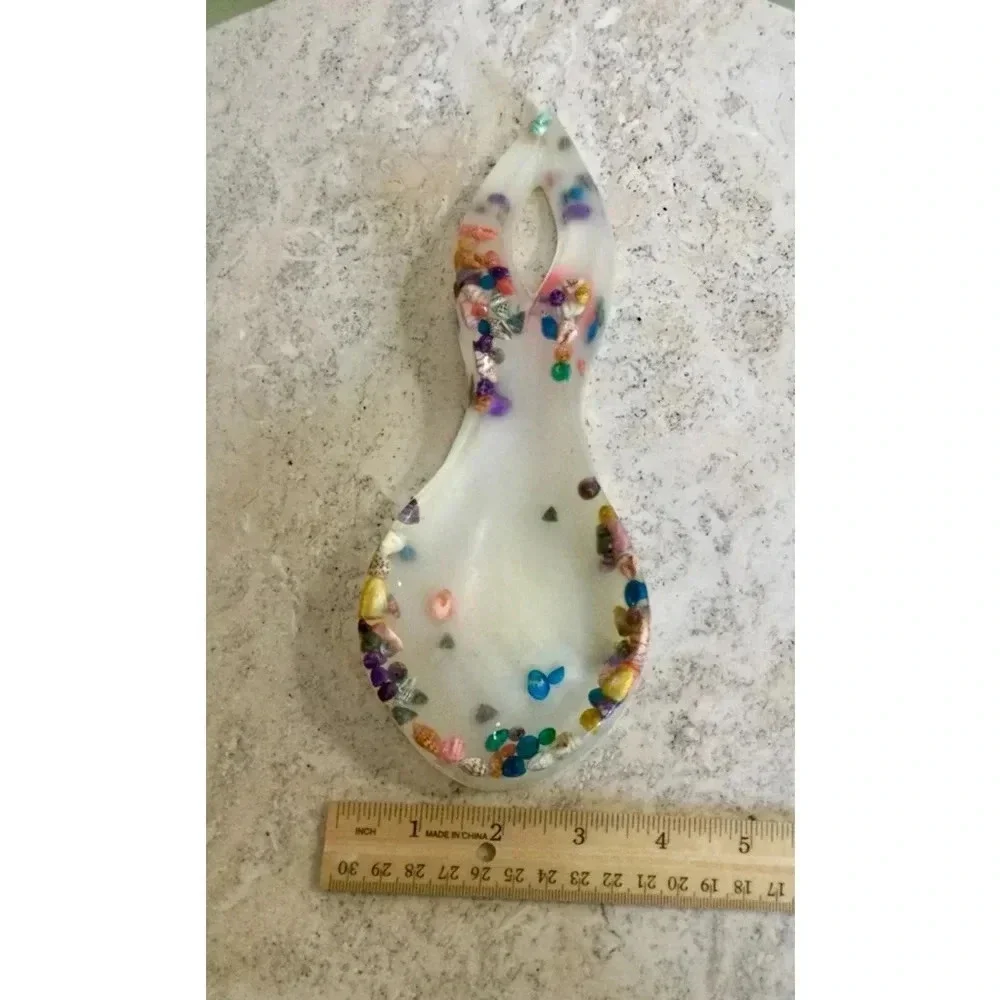 Vintage Multicolor Resin lucite‎ Spoon Rest